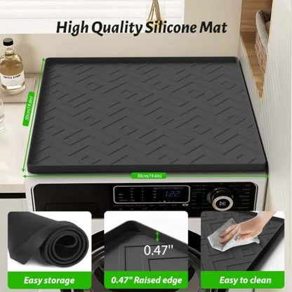 Mini Fridge Silicone Mat 19.7"x19.7"x0.47" - Non-Slip, Spill-Proof, Drip Prevention | Ideal for Refrigerators, Washing Machines, Dryers, Wine Coolers, and Dishwashers