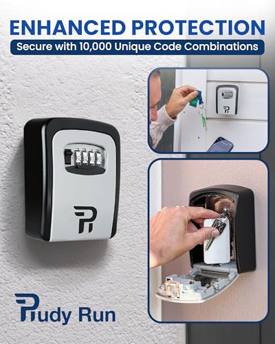 Key Lock Box for Outside – Large Outdoor Lockbox for Keys with Code, 4-Digit Combination Hidden Safe to Hide a Key Outside, Wall Mounted Key Storage for Home, Airbnb, 1 Pack