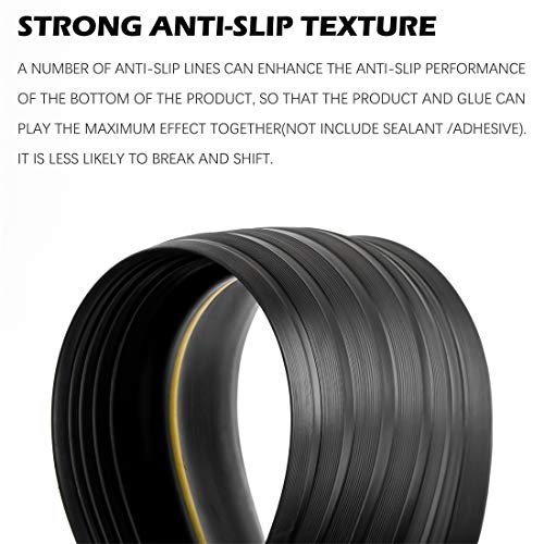 Papillon Garage Door Bottom Seal Strip, Weatherproof EPDM Rubber Threshold, Fits All Standard Doors, Easy for DIY Homeowners, No Adhesive (10Ft, Black)