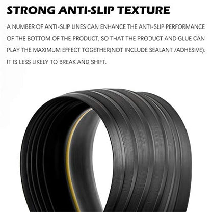 Papillon Garage Door Bottom Seal Strip, Weatherproof EPDM Rubber Threshold, Fits All Standard Doors, Easy for DIY Homeowners, No Adhesive (10Ft, Black)