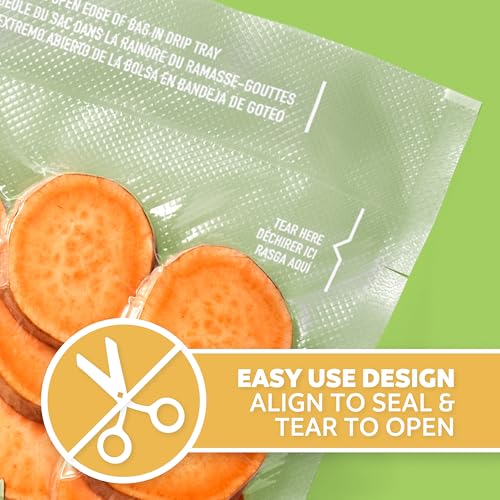 FoodSaver Quart Pre-Cut Vacuum Seal Bags, Easy Use Vacuum Storage Bags, Align to Seal and Tear to Open Vacuum Sealer Storage Bags, 43 Pack