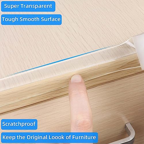 Clear Edge Protector Strip,1 Pack x 1.57in x 9.84FT | Sharp Edge Wrap Cover Tape, Self Adhesive Protective Bumper Guards for Cabinet Door Desk Bed Furniture Waterproof