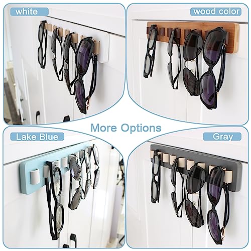 Sunglasses Organizer Wall Mounted Wood Sunglass Holder for Home Glasses Holder/Sunglasses Rack,Home Decor (Gray-1pcs-long)