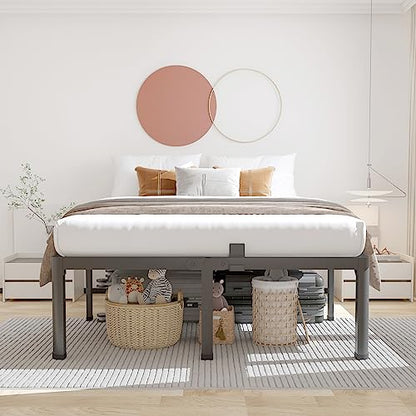 ROIL 14 Inch King Bed Frame with Rounded Corner & 4 Mattress Baffles
