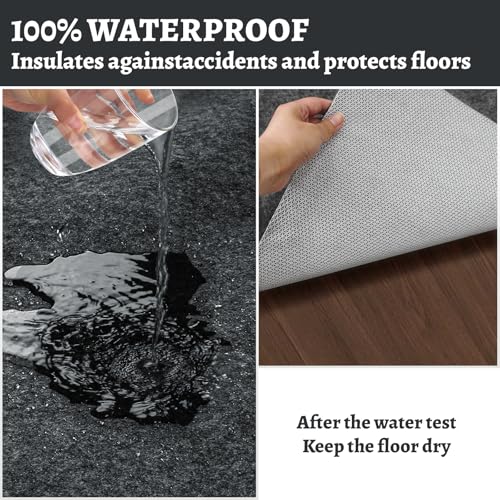 100% Waterproof Rug pad, 6x9 ft Area Rug Non-Slip Rug Pads, Carpet Pads for All Floors and finishes, Felt pad for Hardwood Floors, Keep Carpets in Place Soft and Secure