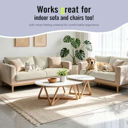 8Pcs Outdoor Cushion Covers, Stretch Patio Furniture Couch Chair Slipcovers | Washable, Pet Friendly, Seat Replacement Covers, Soft Sofa Slip Covers, 4-Large+4-Rectangle 20-27", Easy Renew, Beige