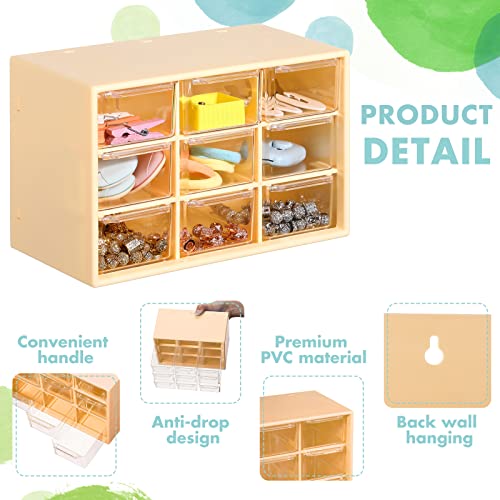 6 Pcs Mini Drawer Organizer Small Organizer with 9 Drawers Plastic Desktop Craft Storage Box for Office Home Room Jewelry Cosmetics Collection(Multicolored)