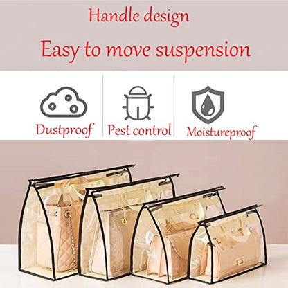 Dust Bags for Handbags,Purse Dustproof Storage Organizer,Brown-XXL | Dust Bags for Handbags,Purse Storage Organizer,Closet Moistureproof and Dustproof Hanging with Zipper and Handle,Brown-XXL