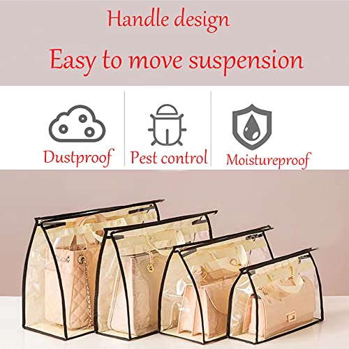 Dust Bags for Handbags Storage Organizer,Moisture Proof Dust,Brown,XL | Dust Bags for Handbags,Handbag Storage Organizer Dust Bags for Moisture Proof Dust Cover with Zipper and Handle,Brown-XL
