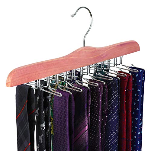 American Red Cedar Wooden Tie Racks for Closet, 24... (Natural | Cedar Wood)