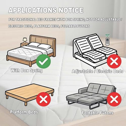 Bed Sheet Holder for Box Spring Mattress Clips 4 Pack Corner Grippers, Locks Tight & Keep Fitted Sheet Stay in Place, NOT for Adjustable/Electric Beds, Platform Beds Or Foldable Futons