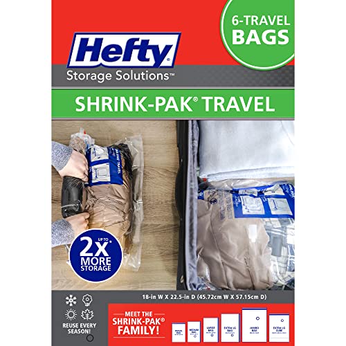 Shrink-Pak Large Travel Bags - Airtight Storage Ba... (6 Count)