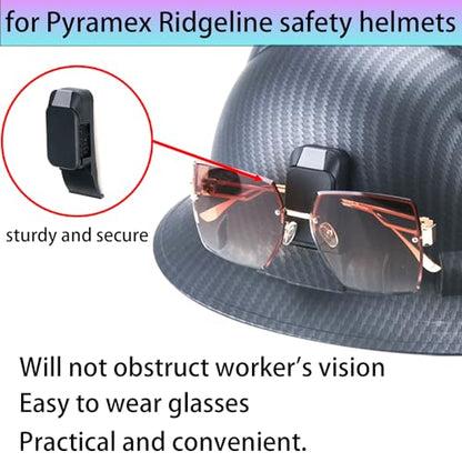 Glasses Holders for Pyramex Ridgeline Hard Hat Accessory，Sunglasses clips can be securely attached to the sun visor