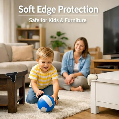 Corner Protector for Baby, 8 Pack EVA Foam Baby Proofing Corner Guards, Soft Y-Shaped Furniture Edge Protectors for Tables and Sharp Corners, Tear-Resistant Updated Design, Black