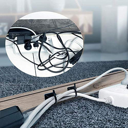 Zip Tie Mounts - SeuYeugX 1000 PCS Cable Self Adhesive Mounts Set for Wire Management with Stick Pads Anchors Clips Squares Holders (Black)