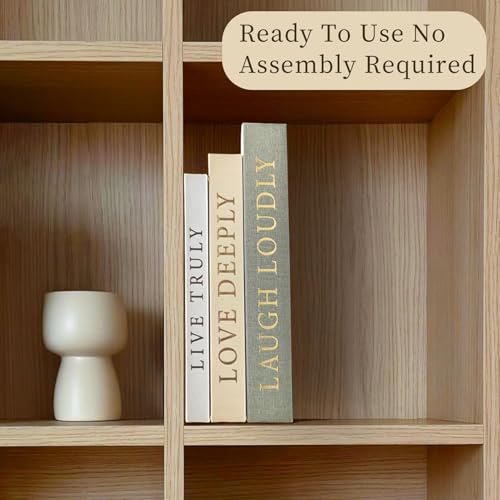 Aesthetic Decorative Books, Set of 3 Linen Faux Books for Decoration | Fake Book Boxes with Storage Space, No Assembly Required, Modern Decor for Shelves Coffee Table Living Room