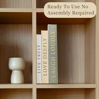 Aesthetic Decorative Books, Set of 3 Linen Faux Books for Decoration | Fake Book Boxes with Storage Space, No Assembly Required, Modern Decor for Shelves Coffee Table Living Room