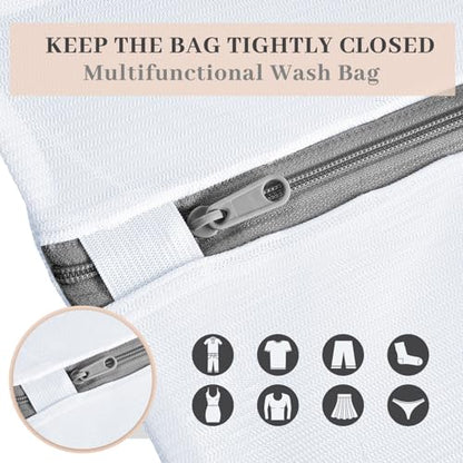 36 Pieces Mesh Laundry Bags Fine Mesh Wash Bags with Zipper Machine Washable Lingerie Bags for Washing Delicates Clothes Garment Underwear Blouse Hosiery Socks Travel, 16 x 20 Inches (Gray)