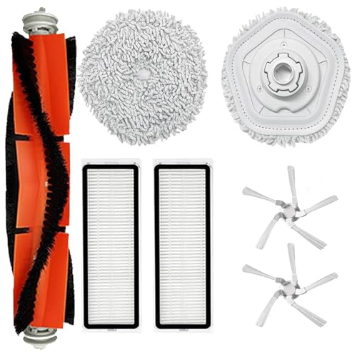 Replacement Accessories kit For Dreametech W10 Pro/W10 Robot Vacuum | Parts include: 1 Main brush 2 Side brush 2 Filter 2 Mop mat with stand