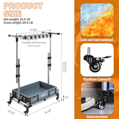 Freestanding Mobile Cleaning Tool Storage Rack, Mop and Broom Holder (M2)
