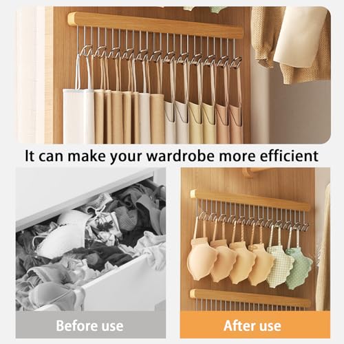 2 Pack Closet Valet Rod, Pull Out Belt Hanger with 8 Hooks, 12 Inch | pull-out wardrobe pole for belt hangers,tie hangers,bra organizer, closet valet rod slide out