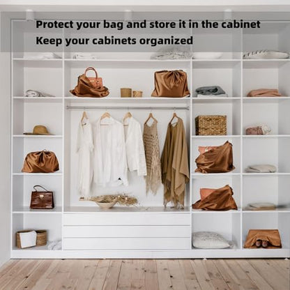 12 Pack Dust Bags for Handbags, Silk Cloth Bag With Drawstring Large Travel Storage Pouch for Handbag Purse Shoes Boots