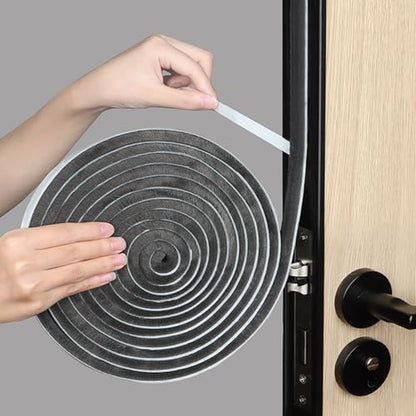 33 Feet Brush Weather Stripping,Door Brush Seal Strip,Door Soundproofing Strip,Window Noise Blocker,Self Adhesive Draft Blocker,Dust Stopper Winter,Grey,0.6in Brush x 0.35in Backing