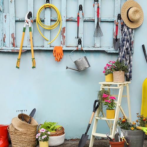HUPBIPY Garage Hooks Heavy Duty 4 Pack, Wall Mount Ladder Hooks | 5.1in U Shaped Hanger, Storage Organizer With a non-slip coating For Hanging Bicycles, Garden Tools Hoses and Ropes (Black)