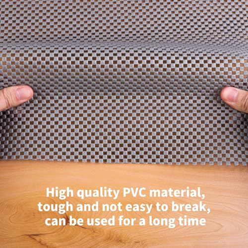Non-Slip Mat Area Rug Pad Anti Slip Gripper Roll Rubber Matting Waterproof Floor Mat PVC Shelf Drawer Liner for Home, Office, Cars, Caravans (Gray, 30 x 200 cm)