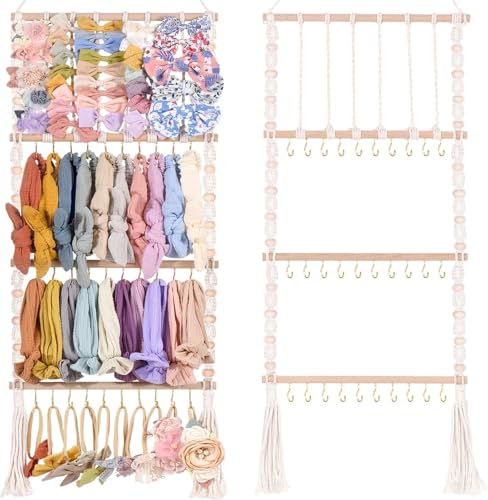 Headband Holder Bows Organizer For Girls Baby Hair Accessories Organizer | Bow Holder for Girls Hair Bows Organizer Wall Hanging Storage Baby Girl Nursery Decor Toddler Hair Accessories Organizer