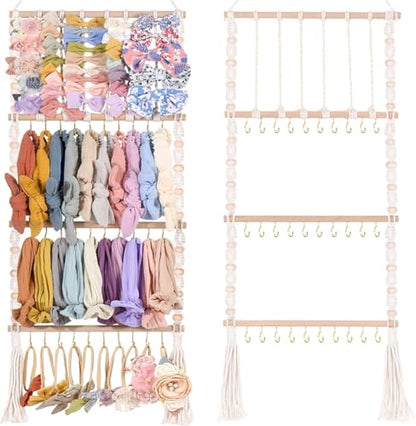 Headband Holder Bows Organizer For Girls Baby Hair Accessories Organizer | Bow Holder for Girls Hair Bows Organizer Wall Hanging Storage Baby Girl Nursery Decor Toddler Hair Accessories Organizer