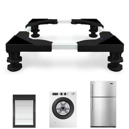 Mini Fridge Stand Adjustable Universal Base with 4 Strong Feet Washer Dryer Pedestal for Small Refrigerator, Portable Compact Washer or Dryer, Black