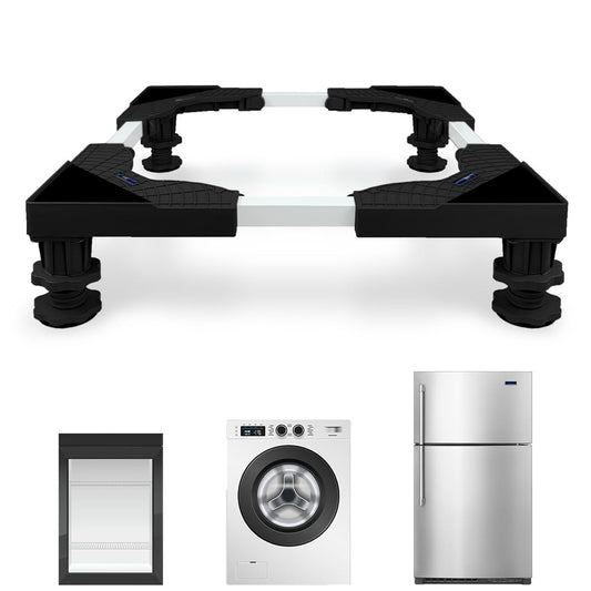 Mini Fridge Stand Adjustable Universal Base with 4 Strong Feet Washer Dryer Pedestal for Small Refrigerator, Portable Compact Washer or Dryer, Black