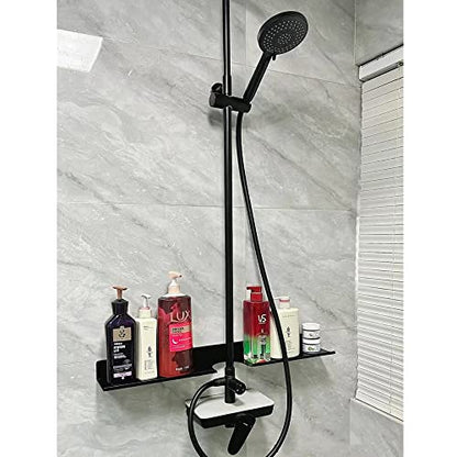 ROYALITA 17 Inch Acrylic Bathroom Shelf Organizer Over The Faucet | Bathroom Sink Rack Over The Sink Shelf, Countertop Organizer Kitchen Above Faucet, Black