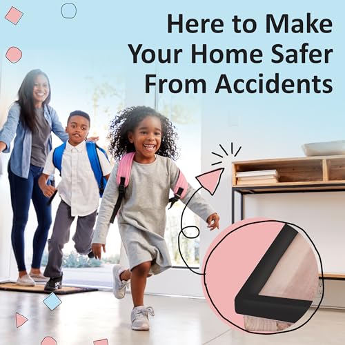 Bébé Earth Baby Proofing Edge and Corner Guard Protector Set for Back to School, 20 Feet Edges & 8 Foam Corners, Furniture and Tables Child Baby Proof Bumpers, Pre-Taped Corner Cushions - Oyster White