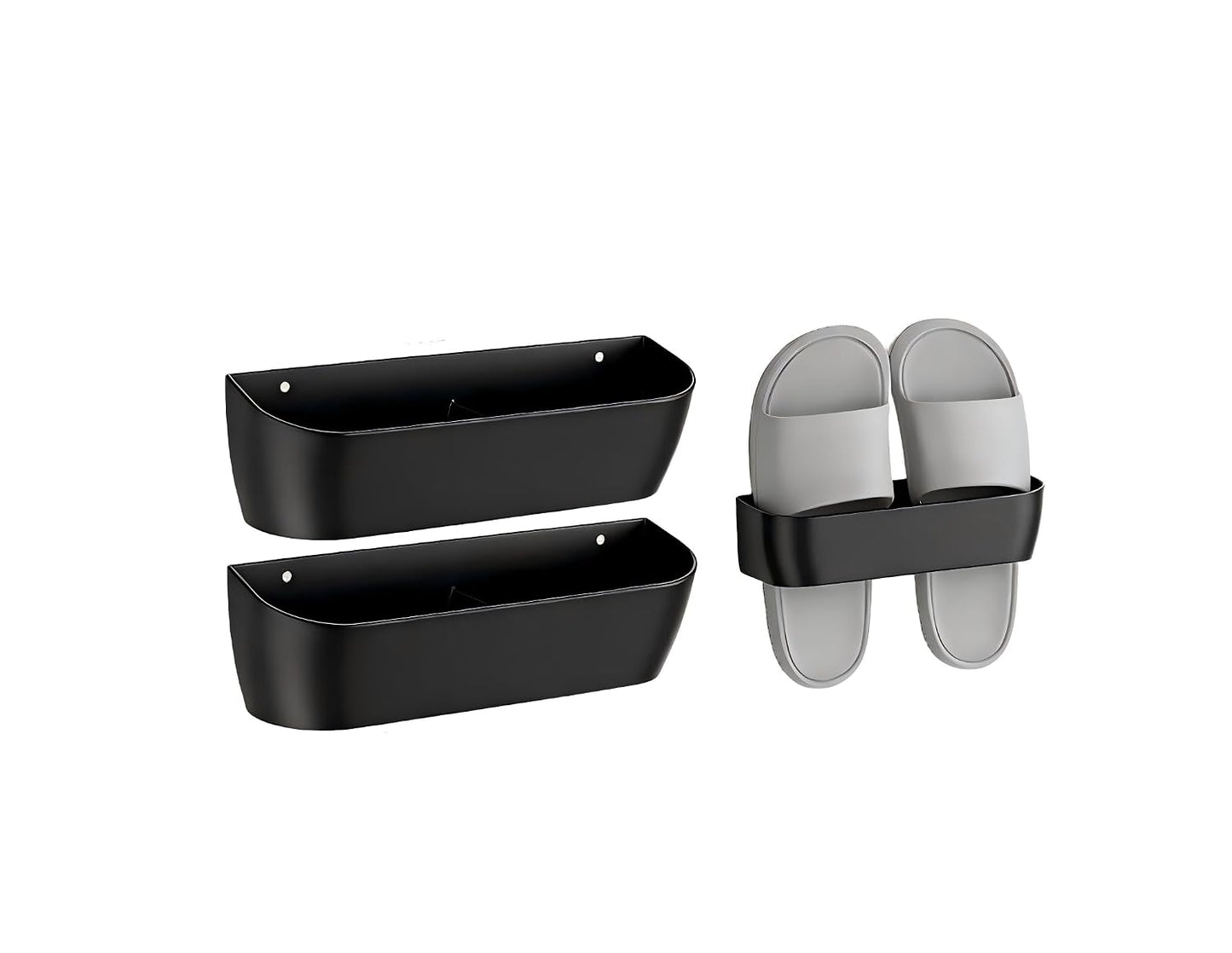 Wall Mount Shoe Rack 2 Pack Plastic Shoe Holders Storage Organizer | Self-Adhesive Shoe Storage for RV, Entryway & Wall, Plastic Wall Rack for Closet, No-Drill Organizer for Camper & Home