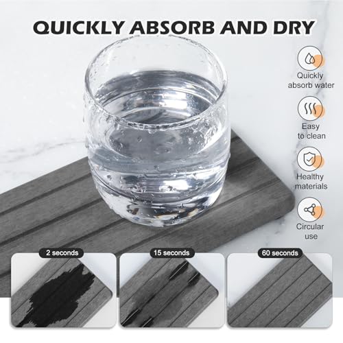 4PCS Fast Drying Diatomite Stone Soap Tray for Bathroom and Kitchen, Vanity Tray, Water Absorbing Coaster