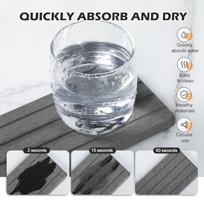 4PCS Fast Drying Diatomite Stone Soap Tray for Bathroom and Kitchen, Vanity Tray, Water Absorbing Coaster
