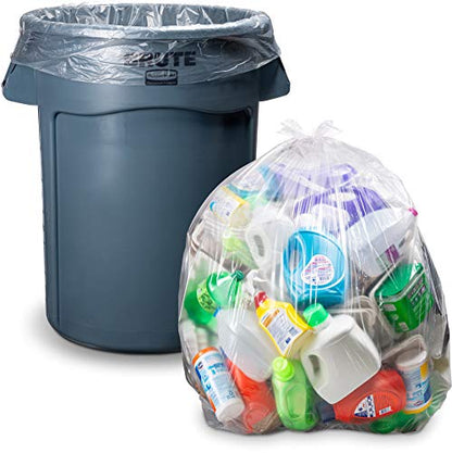 45 Gallon Trash Bags Heavy Duty, (Huge 100 Bags w/Ties) Clear Recycling Extra Large Trash Bag Liners. 40 Gallon, 42 Gallon, 44 Gallon, 45 Gallon, 31 Gallon, 32 Gallon, 39 Gallon Clear Trash Can Liners