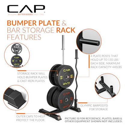 Olympic Bumper Plate Tree Rack with Barbell Holder... (Alloy Steel)