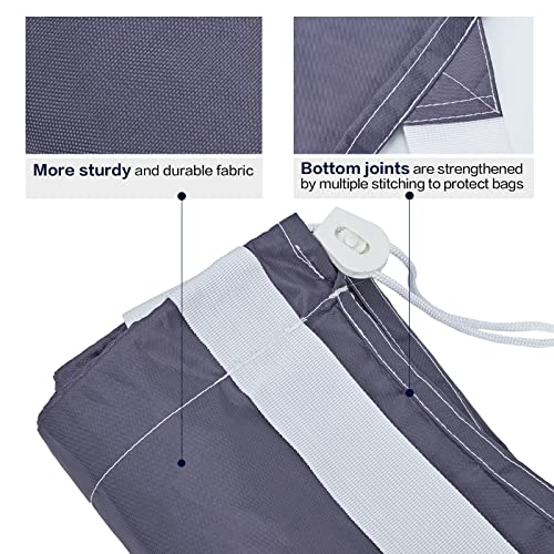 HOMEST 2pack XL Laundry Bag with Strap, Clothes Organizer for Dorm & Travel | Heavy-duty nylon material supports bulky garments and daily transport between baskets and storage areas, Grey