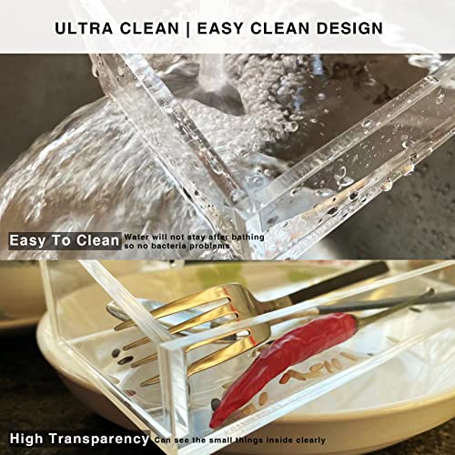 Acrylic Shower Shelves 2 Pack – No Drill Adhesive Acrylic Bathroom Shelves, Heavy Duty Shower Caddy Holds 20 lbs, Clear Wall Mounted Shower Organizer for Inside Shower