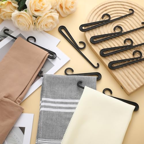 DoubleFill 100 Pcs Plastic Scarf Hanger with Curved Bar 7.9" Black Plastic Hangers Scarf Display Jean Hanger Short Neck Hangers for Boutiques Shops and Vendor Shows Tights Leggings