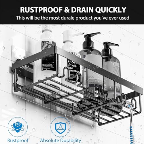 Moforoco Adhesive Shower Caddy Organizer Shelves Rack - 5 Pack Corner Bathroom Storage Organization, Home & Kitchen Decor Inside RV Accessories, Hanging First Apartment Household Camper Essentials