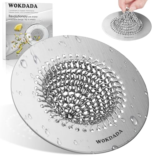Reversible Kitchen Sink Drain Strainer, Anti-Clog Flat Edge Design | Anti-Slip Fit, Fast Drainage, Easy Flip Cleaning, Standard Sink Fit, Large Capacity, 304 Stainless Steel, Patented Design