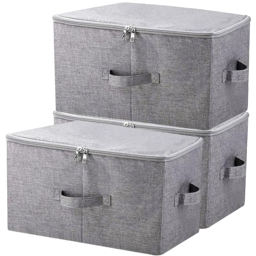 Pack of 3, 17.7 * 13.8 * 9.8" Stackable Folding St... (3 Count | Dark Gray, 3pcs | Polyester Blend)