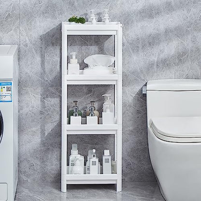 HIEEY 4 Tier Bathroom Shelf,Bathroom Rack, Shelves Organizer, for Laundry Pantry Kitchen Narrow Places