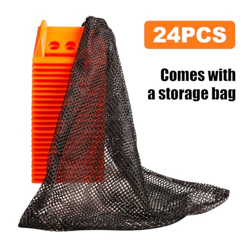 24 Pack 4" Flatbed Edge Protectors with Carrying Case, 4" Winch Ratchet Straps Plastic Corner Protectors for Flatbed Cargo Load (Orange)