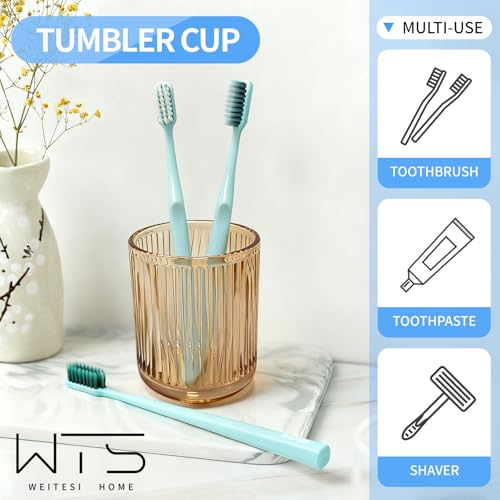 Glass Bathroom Tumbler Cup Toothbrush Holder Unbreakable Organizer Tumbler Cups for Bathroom Vanity,10oz