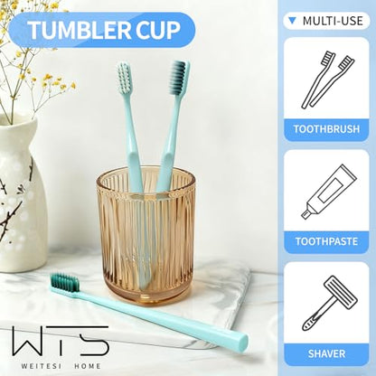 Glass Bathroom Tumbler Cup Toothbrush Holder Unbreakable Organizer Tumbler Cups for Bathroom Vanity,10oz